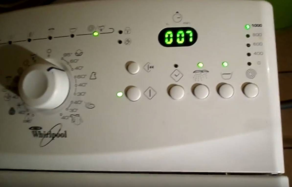 Фото пральна машина вірпул коди помилок